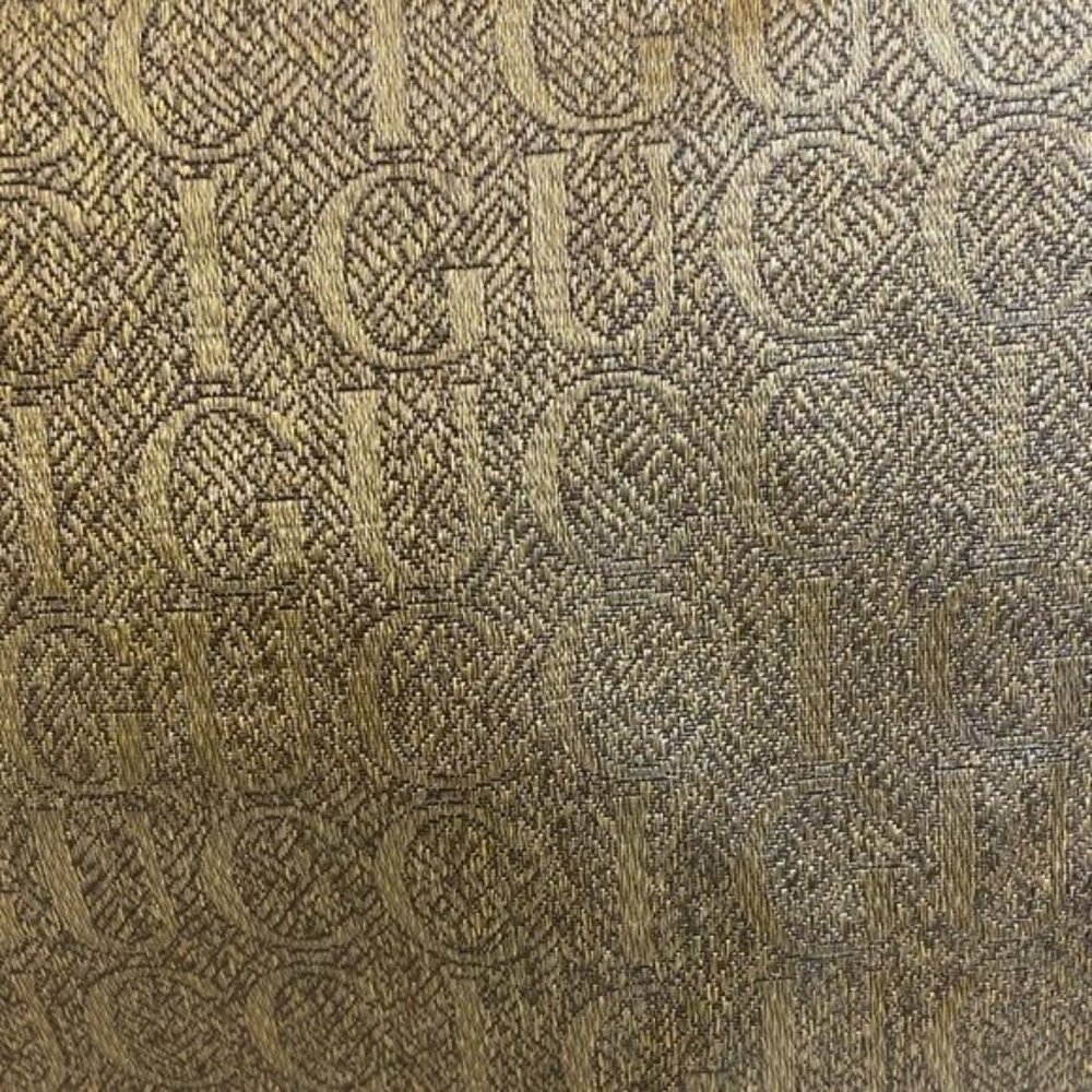 Gucci Vintage Trapezoid Canvas Logo Monogram Tan Gold Leather Tote Bag - Picture 3 of 15